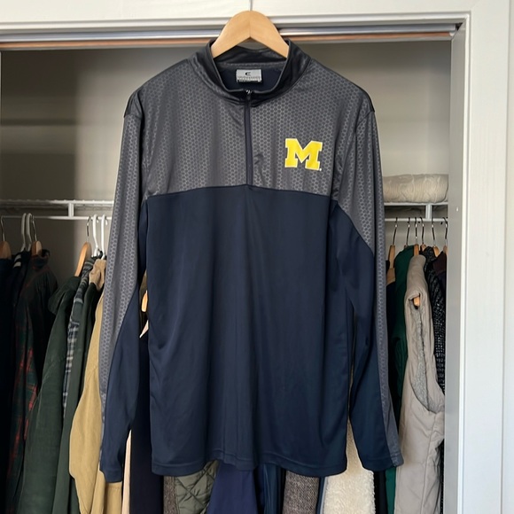 University of Michigan Colosseum Quarter Zip Pullover - Picture 1 of 2